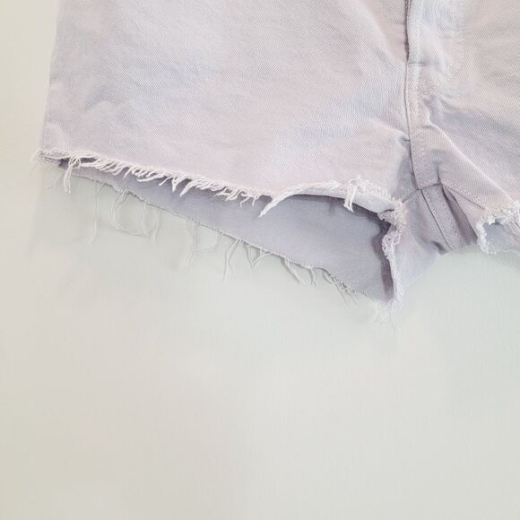 Levi's 501 High Waist HighRise Button Fly  Front Raw Hem Denim Short NWT Size 33 - Picture 6 of 12